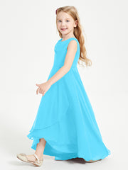 Junior Robes de Demoiselle d'Honneur Modernes à Col Cowl Asymétrique Piscine
