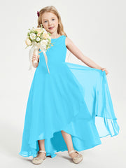 Junior Robes de Demoiselle d'Honneur Modernes à Col Cowl Asymétrique Piscine