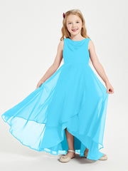 Junior Robes de Demoiselle d'Honneur Modernes à Col Cowl Asymétrique Piscine