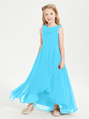 Junior Robes de Demoiselle d'Honneur Modernes à Col Cowl Asymétrique Piscine