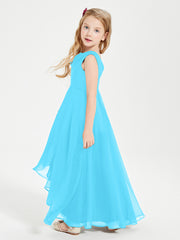 Junior Robes de Demoiselle d'Honneur Modernes à Col Cowl Asymétrique Piscine