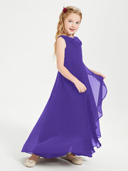 Junior Robes de Demoiselle d'Honneur Modernes à Col Cowl Asymétrique Régence
