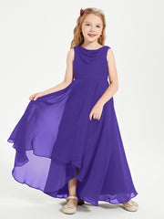 Junior Robes de Demoiselle d'Honneur Modernes à Col Cowl Asymétrique Régence