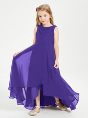 Junior Robes de Demoiselle d'Honneur Modernes à Col Cowl Asymétrique Régence