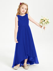 Junior Robes de Demoiselle d'Honneur Modernes à Col Cowl Asymétrique Bleu Royale