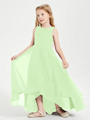 Junior Robes de Demoiselle d'Honneur Modernes à Col Cowl Asymétrique Sauge