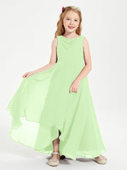 Junior Robes de Demoiselle d'Honneur Modernes à Col Cowl Asymétrique Sauge