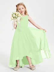 Junior Robes de Demoiselle d'Honneur Modernes à Col Cowl Asymétrique Sauge