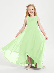 Junior Robes de Demoiselle d'Honneur Modernes à Col Cowl Asymétrique Sauge