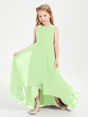 Junior Robes de Demoiselle d'Honneur Modernes à Col Cowl Asymétrique Sauge