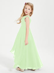 Junior Robes de Demoiselle d'Honneur Modernes à Col Cowl Asymétrique Sauge