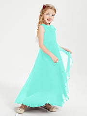 Junior Robes de Demoiselle d'Honneur Modernes à Col Cowl Asymétrique Spa