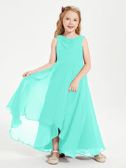 Junior Robes de Demoiselle d'Honneur Modernes à Col Cowl Asymétrique Spa