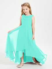 Junior Robes de Demoiselle d'Honneur Modernes à Col Cowl Asymétrique Spa