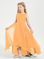 Junior Robes de Demoiselle d'Honneur Modernes à Col Cowl Asymétrique Mandarine