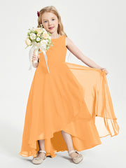 Junior Robes de Demoiselle d'Honneur Modernes à Col Cowl Asymétrique Mandarine