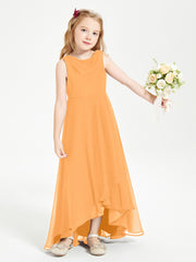 Junior Robes de Demoiselle d'Honneur Modernes à Col Cowl Asymétrique Mandarine