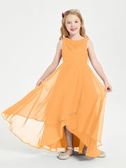 Junior Robes de Demoiselle d'Honneur Modernes à Col Cowl Asymétrique Mandarine