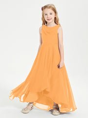 Junior Robes de Demoiselle d'Honneur Modernes à Col Cowl Asymétrique Mandarine