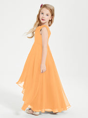 Junior Robes de Demoiselle d'Honneur Modernes à Col Cowl Asymétrique Mandarine