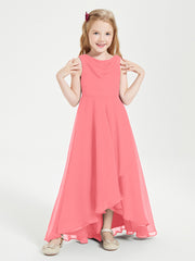 Junior Robes de Demoiselle d'Honneur Modernes à Col Cowl Asymétrique Pastèque