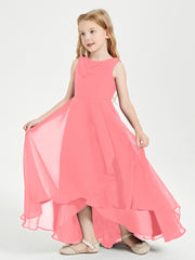 Junior Robes de Demoiselle d'Honneur Modernes à Col Cowl Asymétrique Pastèque
