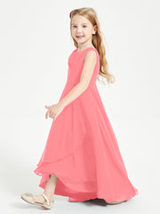 Junior Robes de Demoiselle d'Honneur Modernes à Col Cowl Asymétrique Pastèque