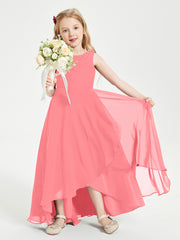 Junior Robes de Demoiselle d'Honneur Modernes à Col Cowl Asymétrique Pastèque