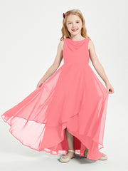 Junior Robes de Demoiselle d'Honneur Modernes à Col Cowl Asymétrique Pastèque