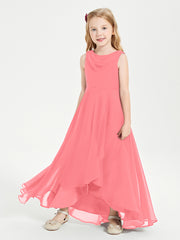Junior Robes de Demoiselle d'Honneur Modernes à Col Cowl Asymétrique Pastèque