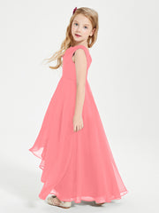 Junior Robes de Demoiselle d'Honneur Modernes à Col Cowl Asymétrique Pastèque
