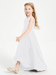 Junior Robes de Demoiselle d'Honneur Modernes à Col Cowl Asymétrique Blanc