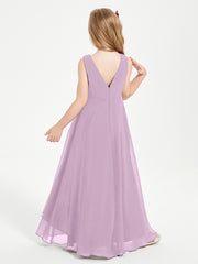 Junior Robes de Demoiselle d'Honneur Modernes à Col Cowl Asymétrique Glycine