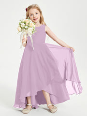 Junior Robes de Demoiselle d'Honneur Modernes à Col Cowl Asymétrique Glycine
