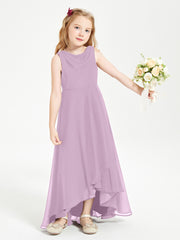 Junior Robes de Demoiselle d'Honneur Modernes à Col Cowl Asymétrique Glycine