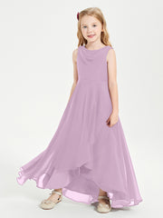Junior Robes de Demoiselle d'Honneur Modernes à Col Cowl Asymétrique Glycine