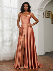 Robe Capot en A-ligne avec Fente Bronzer Grande Taille