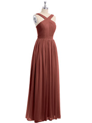 Devant Croisé Mousseline Robe Longue avec Nœud terracotta Grande Taille
