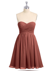 Sans Bretelles Col en Cœur Robe Demoiselle d'honneur Courte terracotta Grande Taille