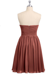 Sans Bretelles Col en Cœur Robe Demoiselle d'honneur Courte terracotta Grande Taille