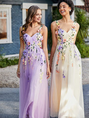 Robe de A-ligne en Tulle Longeur de Mollet à Col en Cœur Jonquille Grande Taille