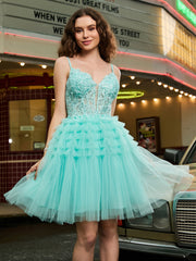 Robe courte à plusieurs niveaux en tulle avec corset ajusté Spa