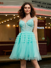 Robe courte à plusieurs niveaux en tulle avec corset ajusté Spa