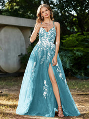 Robe de A-ligne en Tulle à Lacet et Col en V Piscine Grande Taille
