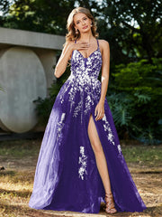 Robe de A-ligne en Tulle à Lacet et Col en V Régence Grande Taille