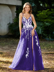 Robe de A-ligne en Tulle à Lacet et Col en V Régence Grande Taille