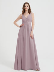 Dos Ouvert Mousseline Robes Avec Col En V Dusk