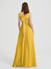 Dos Ouvert Mousseline Robes Avec Col En V Souci Grande Taille
