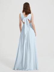 Dos Ouvert Mousseline Robes Avec Col En V Brume Grande Taille