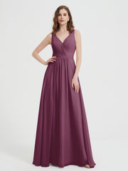 Dos Ouvert Mousseline Robes Avec Col En V Mûre